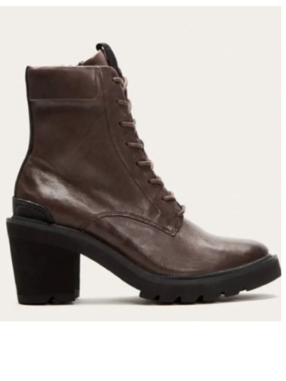 $429 Frye Savannah Brown Real Leather Moto Lace Up Streetwear Combat Ankle Boot